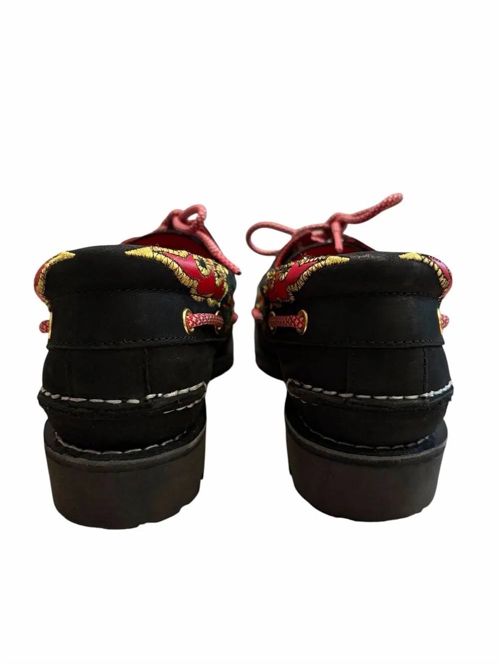 Women’s Timberland Shoes with Floral Trim and Pink Laces